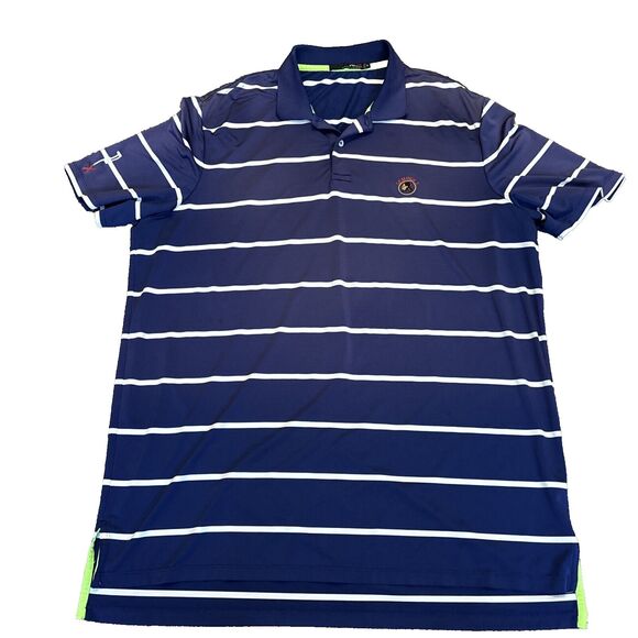 RLX Ralph Lauren Polo XL Shirt Mens Striped Performance Seminole Golf Course - Picture 1 of 7